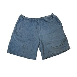 Only NY Blue Corduroy Embroidered Spell-Out Shorts Pockets Size XL